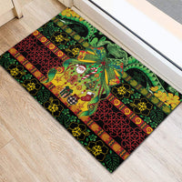 Vanuatu Turtle Floral Christmas Bow Rubber Doormat Meri Krismas LT9 - Polynesian Pride