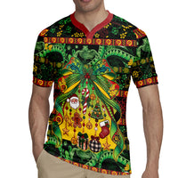 Vanuatu Turtle Floral Christmas Bow Rugby Jersey Meri Krismas