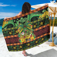 Vanuatu Turtle Floral Christmas Bow Sarong Meri Krismas LT9 One Size 44 x 66 inches Multicolor - Polynesian Pride
