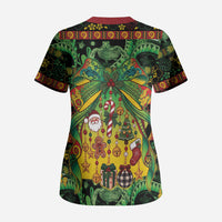 Vanuatu Turtle Floral Christmas Bow Scrub Top Meri Krismas LT9 - Polynesian Pride