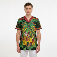 Vanuatu Turtle Floral Christmas Bow Scrub Top Meri Krismas LT9 - Polynesian Pride