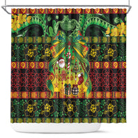 Vanuatu Turtle Floral Christmas Bow Shower Curtain Meri Krismas