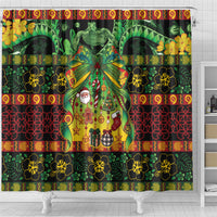 Vanuatu Turtle Floral Christmas Bow Shower Curtain Meri Krismas