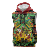 Vanuatu Turtle Floral Christmas Bow Sleeveless Zip Hoodie Meri Krismas