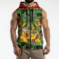 Vanuatu Turtle Floral Christmas Bow Sleeveless Zip Hoodie Meri Krismas