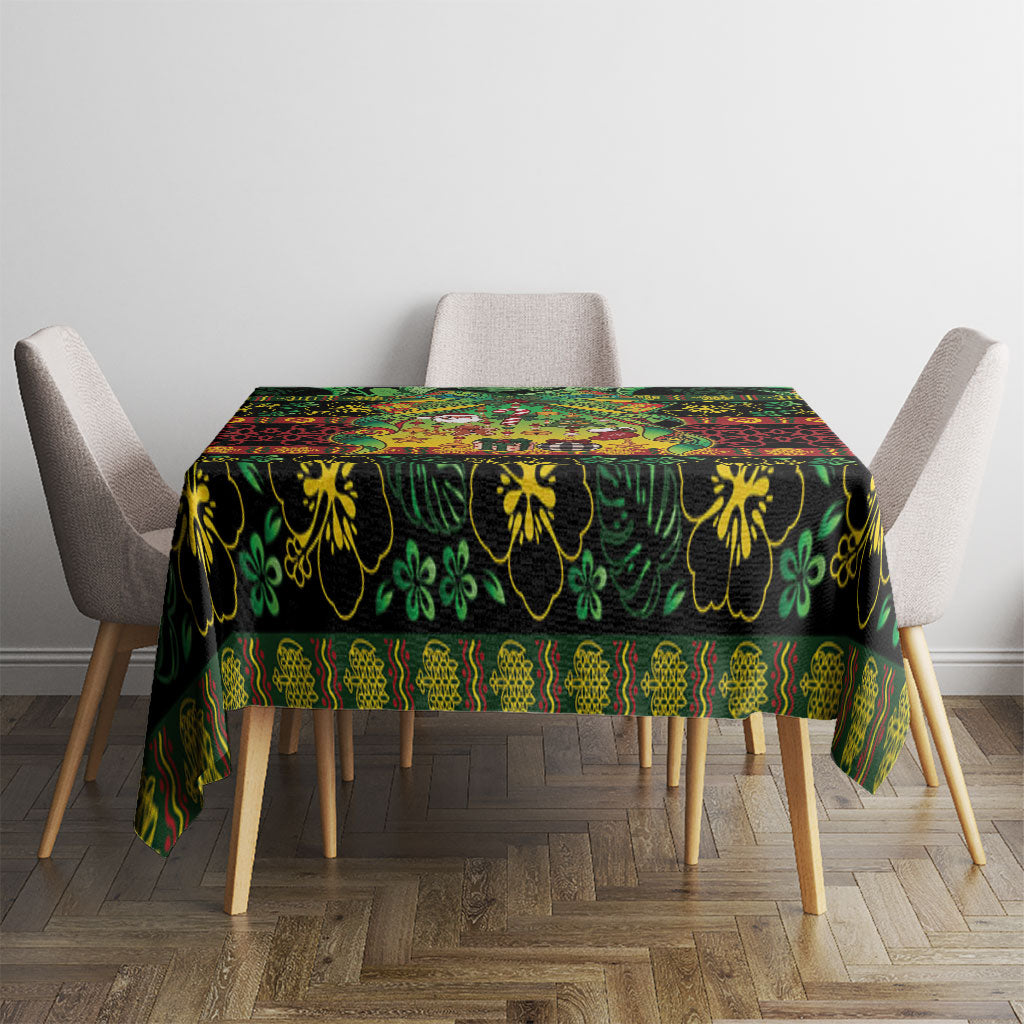Vanuatu Turtle Floral Christmas Bow Tablecloth Meri Krismas