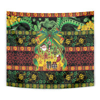Vanuatu Turtle Floral Christmas Bow Tapestry Meri Krismas LT9 - Polynesian Pride