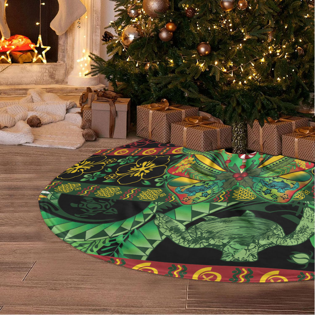Vanuatu Turtle Floral Christmas Bow Tree Skirt Meri Krismas