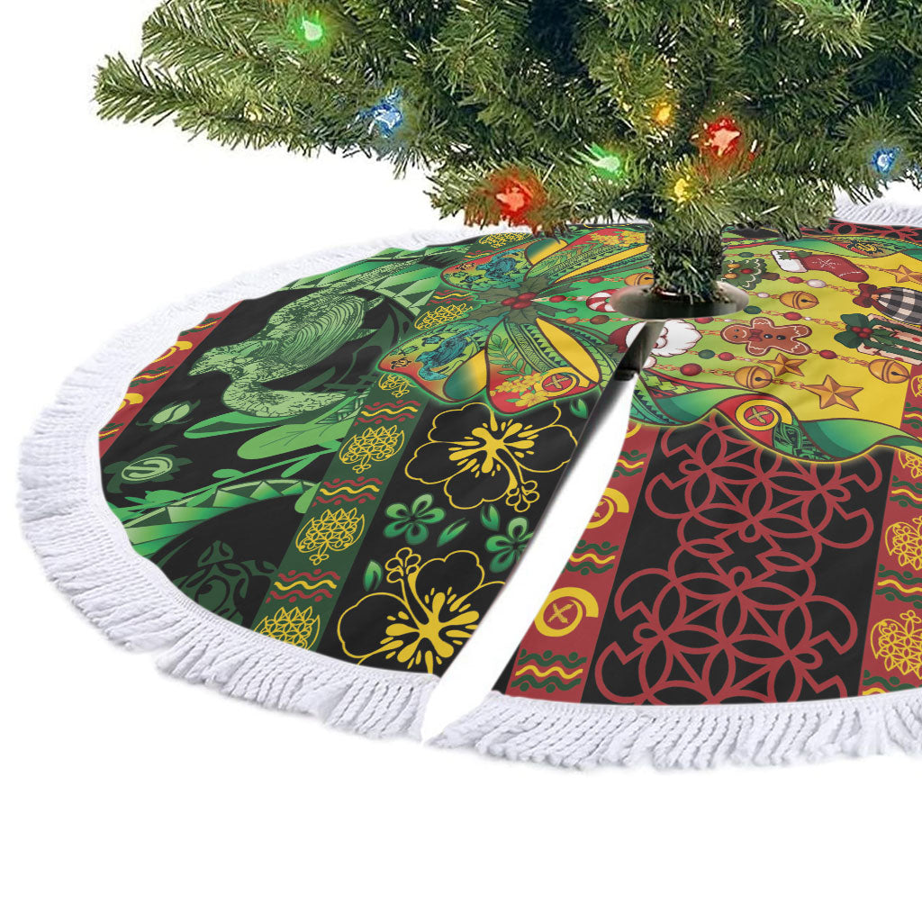 Vanuatu Turtle Floral Christmas Bow Tree Skirt Meri Krismas