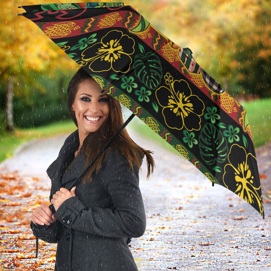 Vanuatu Turtle Floral Christmas Bow Umbrella Meri Krismas LT9 - Polynesian Pride