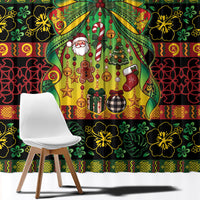 Vanuatu Turtle Floral Christmas Bow Window Curtain Meri Krismas