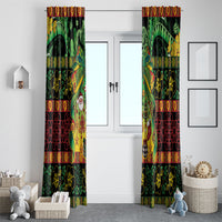 Vanuatu Turtle Floral Christmas Bow Window Curtain Meri Krismas