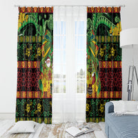 Vanuatu Turtle Floral Christmas Bow Window Curtain Meri Krismas