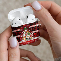 Polynesian Hibiscus Tribal Christmas Bow AirPods Case LT9 - Polynesian Pride
