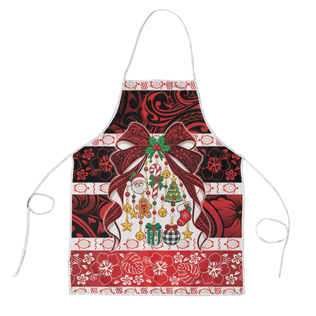 Polynesian Hibiscus Tribal Christmas Bow Apron LT9 Multicolor - Polynesian Pride