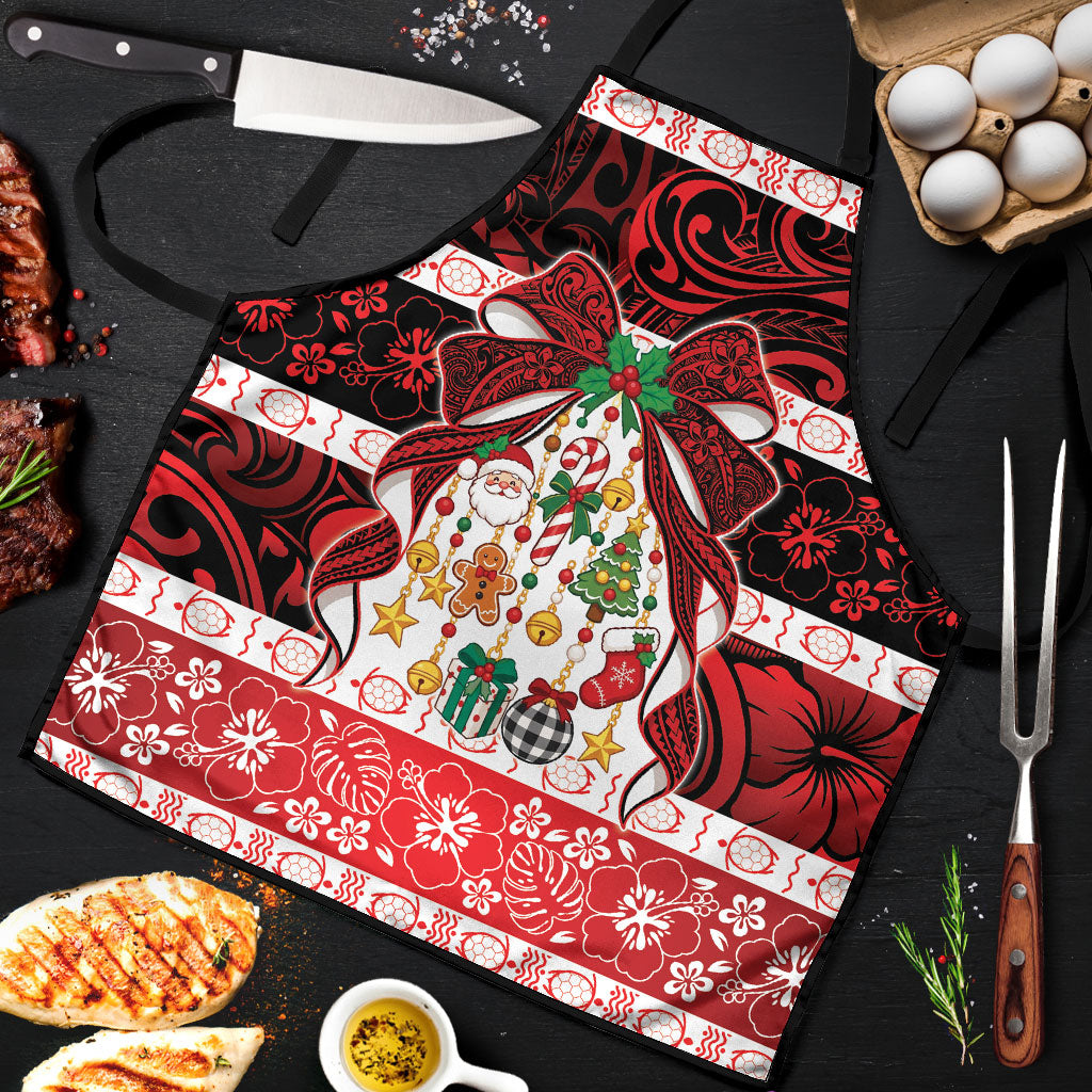Polynesian Hibiscus Tribal Christmas Bow Apron LT9 Multicolor - Polynesian Pride