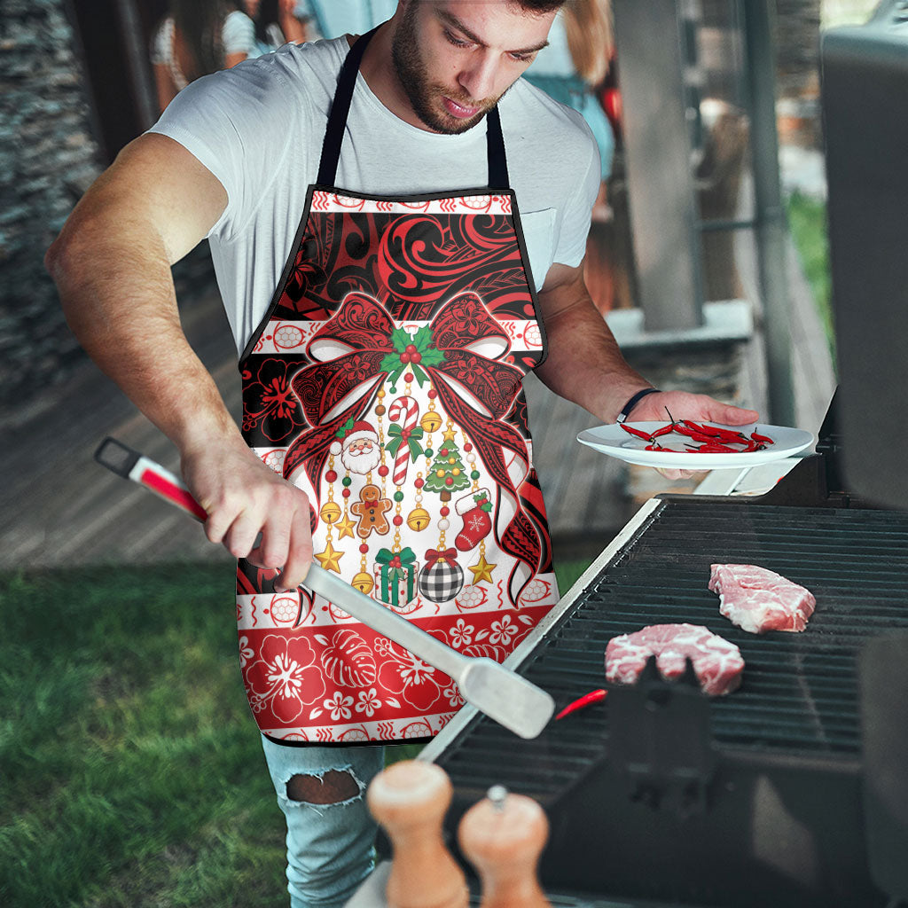Polynesian Hibiscus Tribal Christmas Bow Apron LT9 - Polynesian Pride