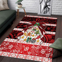 Polynesian Hibiscus Tribal Christmas Bow Area Rug LT9 Multicolor - Polynesian Pride