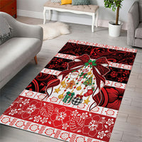 Polynesian Hibiscus Tribal Christmas Bow Area Rug LT9 - Polynesian Pride