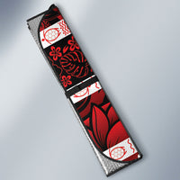 Polynesian Hibiscus Tribal Christmas Bow Auto Sun Shade