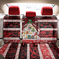 Polynesian Hibiscus Tribal Christmas Bow Back Car Seat Cover