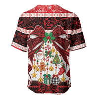 Polynesian Hibiscus Tribal Christmas Bow Baseball Jersey