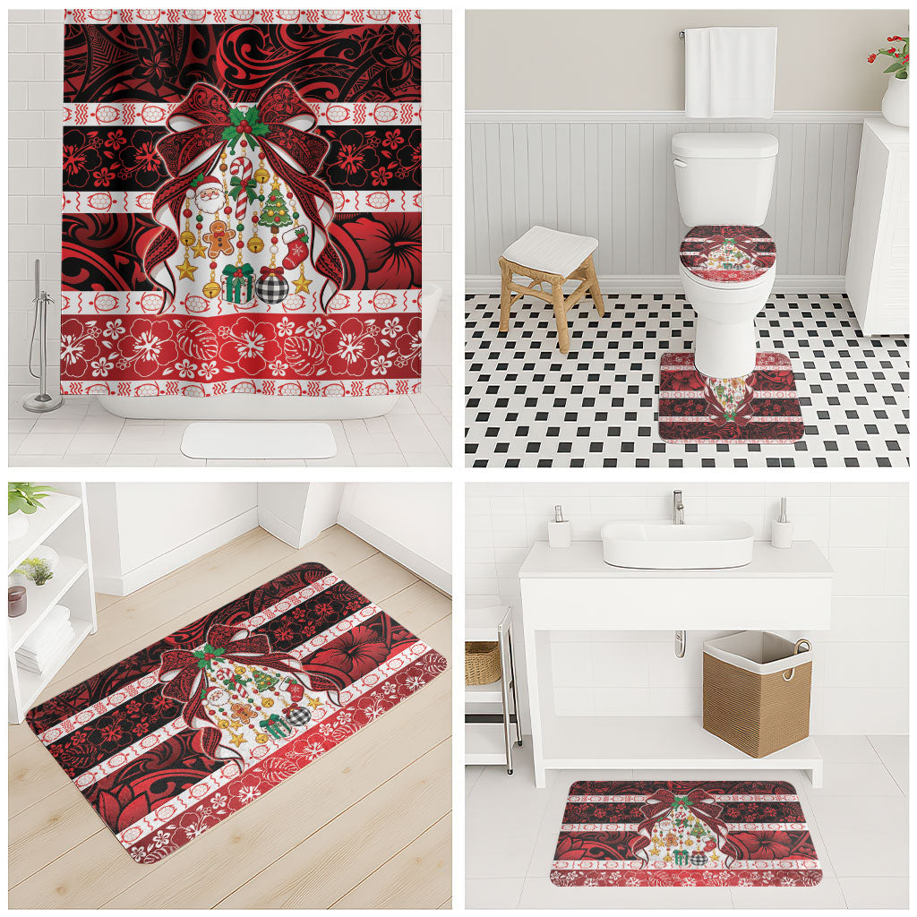 Polynesian Hibiscus Tribal Christmas Bow Bathroom Set LT9 - Polynesian Pride