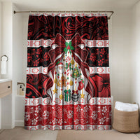 Polynesian Hibiscus Tribal Christmas Bow Bathroom Set LT9 Shower Curtain Only Multicolor - Polynesian Pride