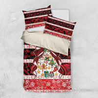 Polynesian Hibiscus Tribal Christmas Bow Bedding Set LT9 US Twin 172cm x 218cm Multicolor - Polynesian Pride