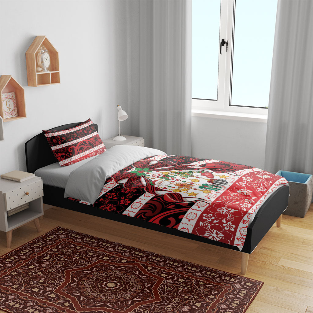 Polynesian Hibiscus Tribal Christmas Bow Bedding Set LT9 - Polynesian Pride