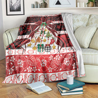Polynesian Hibiscus Tribal Christmas Bow Blanket LT9 Multicolor - Polynesian Pride