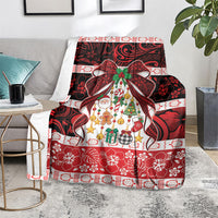 Polynesian Hibiscus Tribal Christmas Bow Blanket LT9 - Polynesian Pride