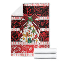 Polynesian Hibiscus Tribal Christmas Bow Blanket LT9 - Polynesian Pride