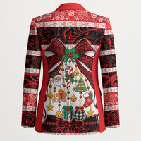 Polynesian Hibiscus Tribal Christmas Bow Blazer LT9 - Polynesian Pride