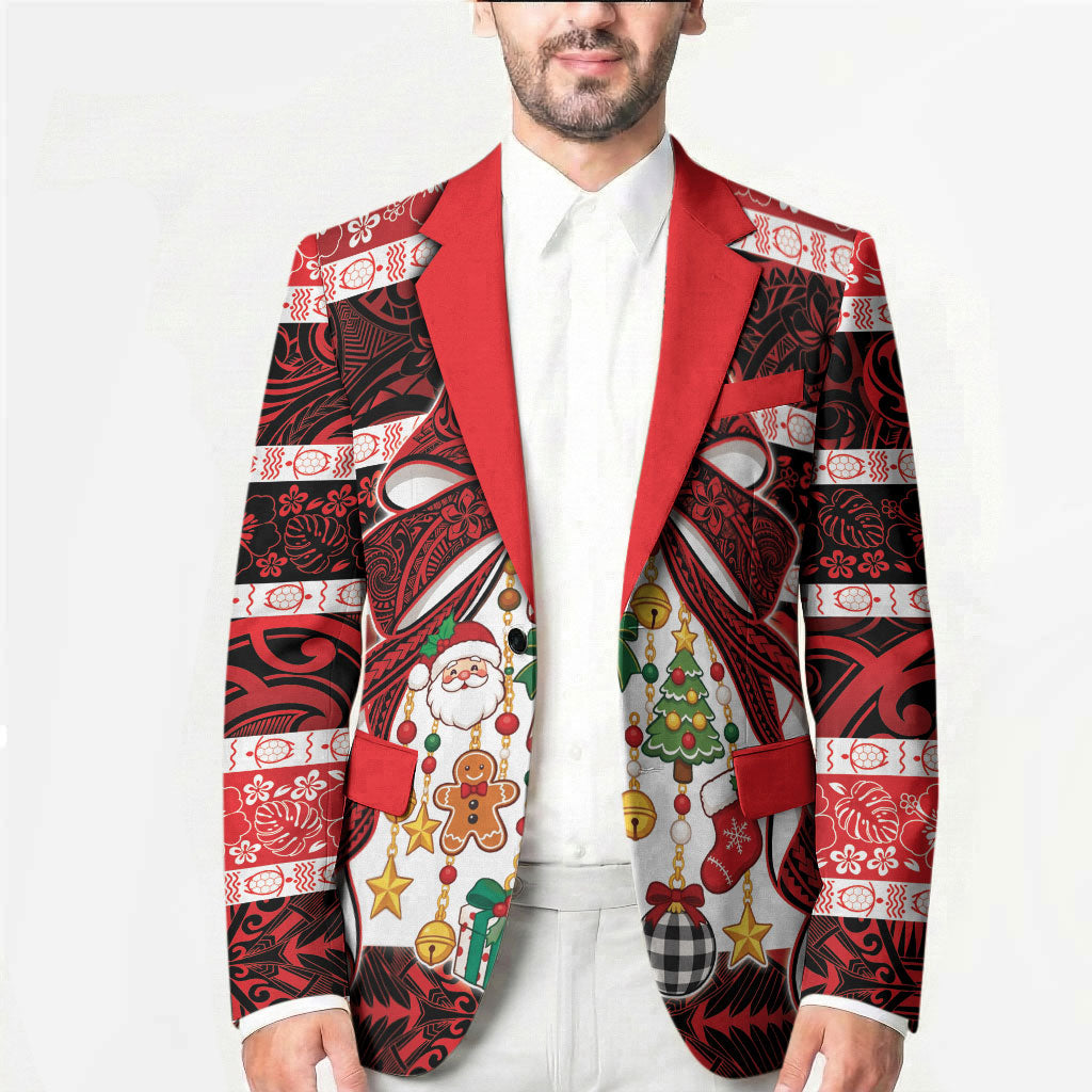 Polynesian Hibiscus Tribal Christmas Bow Blazer LT9 - Polynesian Pride