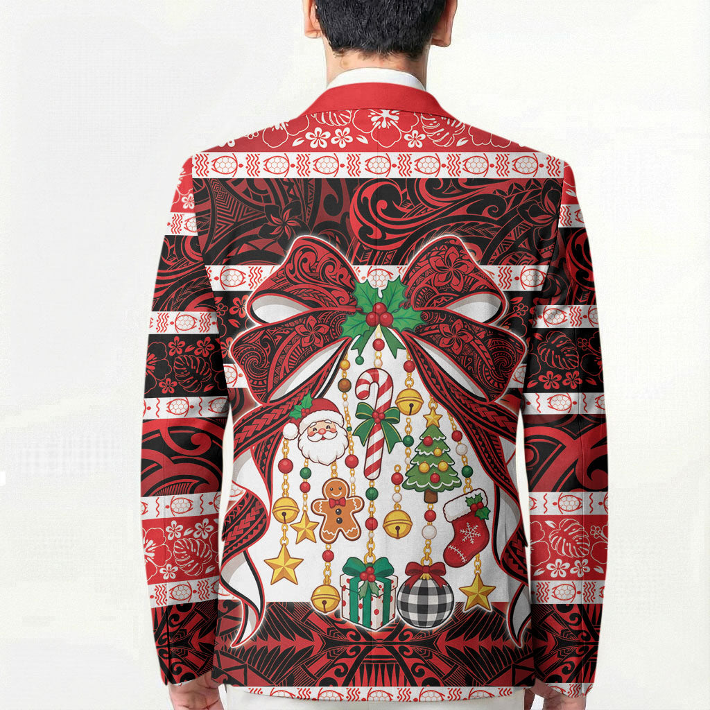 Polynesian Hibiscus Tribal Christmas Bow Blazer LT9 - Polynesian Pride