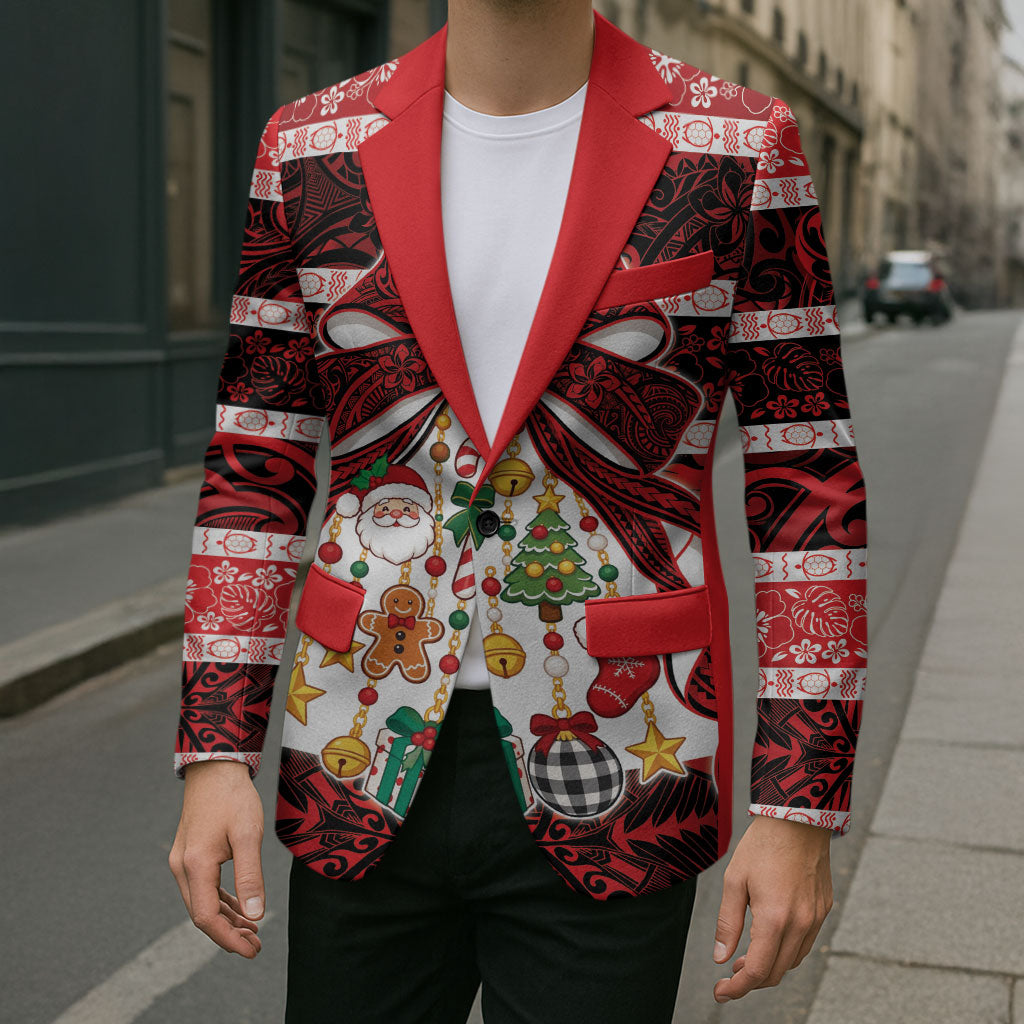 Polynesian Hibiscus Tribal Christmas Bow Blazer LT9 - Polynesian Pride