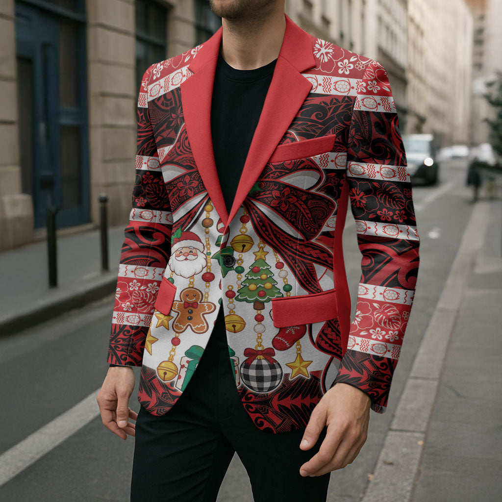 Polynesian Hibiscus Tribal Christmas Bow Blazer LT9 - Polynesian Pride