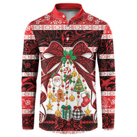 Polynesian Hibiscus Tribal Christmas Bow Button Sweatshirt LT9 Multicolor - Polynesian Pride