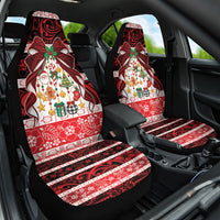 Polynesian Hibiscus Tribal Christmas Bow Car Seat Cover