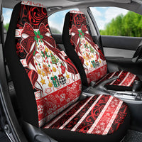 Polynesian Hibiscus Tribal Christmas Bow Car Seat Cover