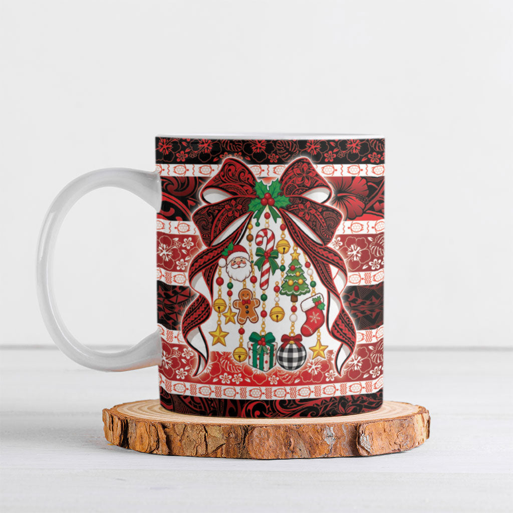 Polynesian Hibiscus Tribal Christmas Bow Ceramic Mug LT9 Multicolor - Polynesian Pride
