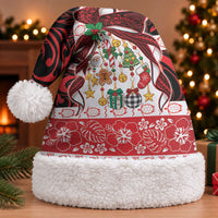 Polynesian Hibiscus Tribal Christmas Bow Christmas Santa Hat