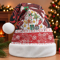 Polynesian Hibiscus Tribal Christmas Bow Christmas Santa Hat