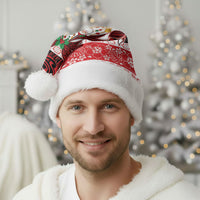 Polynesian Hibiscus Tribal Christmas Bow Christmas Santa Hat