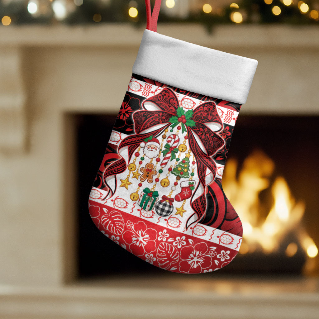 Polynesian Hibiscus Tribal Christmas Bow Christmas Stocking LT9 Set of 2 Multicolor - Polynesian Pride