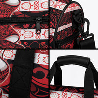Polynesian Hibiscus Tribal Christmas Bow Duffle Bag LT9 - Polynesian Pride