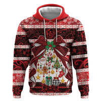 Polynesian Hibiscus Tribal Christmas Bow Hoodie LT9 Pullover Hoodie Multicolor - Polynesian Pride