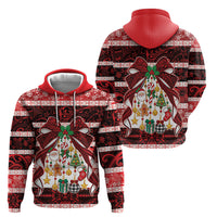 Polynesian Hibiscus Tribal Christmas Bow Hoodie LT9 - Polynesian Pride