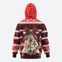 Polynesian Hibiscus Tribal Christmas Bow Hoodie LT9 - Polynesian Pride